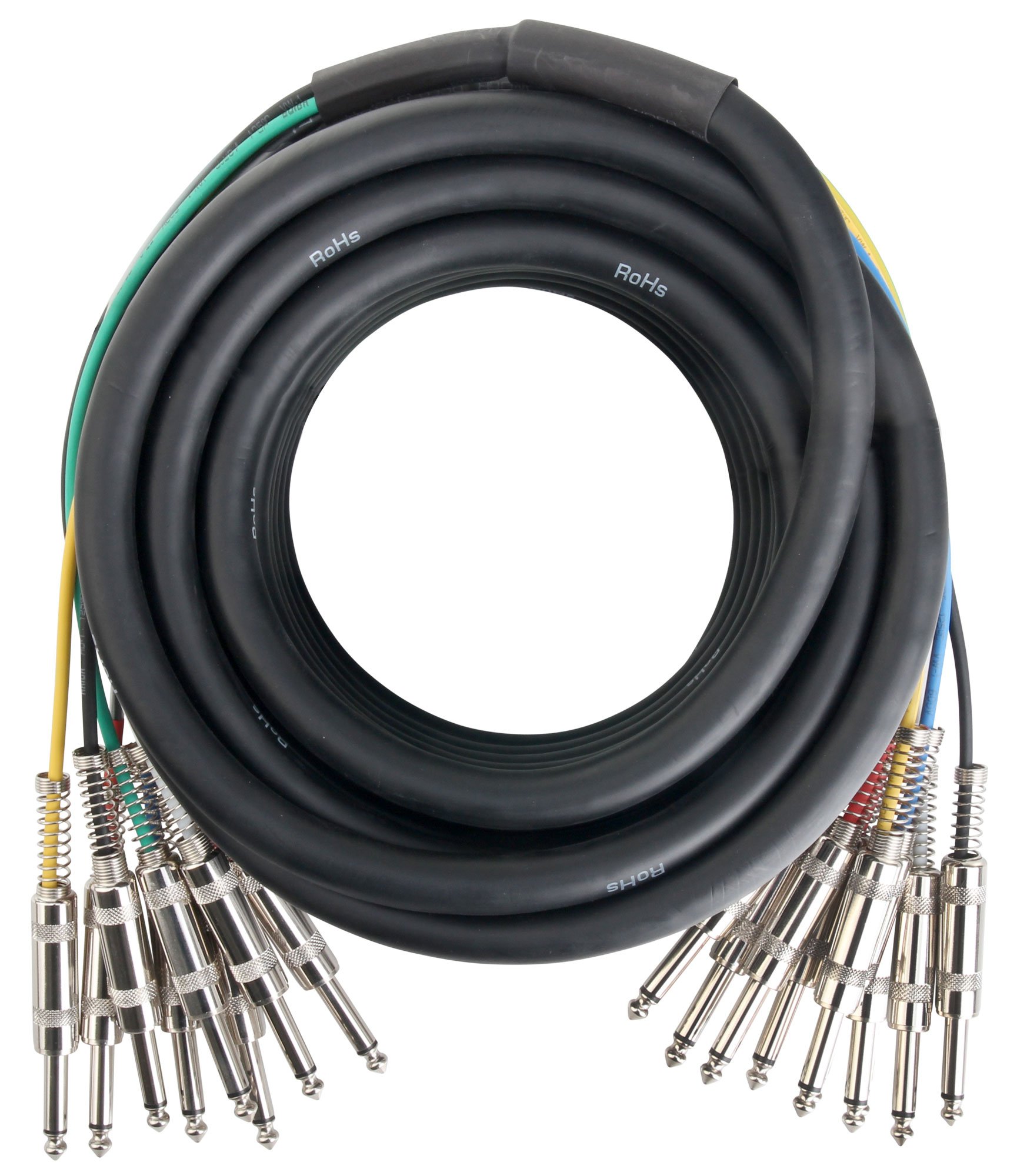 Pronomic Stage MJJ8-10 Câble Multicore 8 x 6,3 mm Jack mono vers 8 x 6,3 mm Jack mono 10 m
