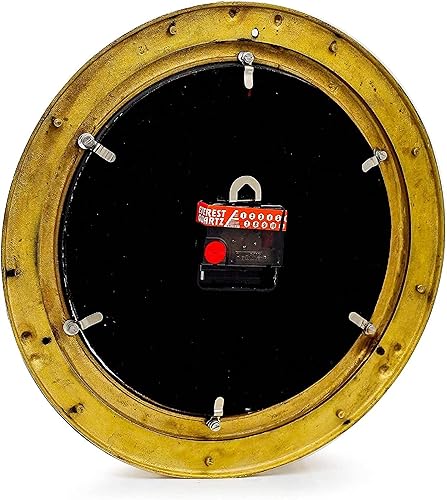 Miniatura 6 de Antiguo 9 pulgadas de latón macizo navegación náutica marina de pared de latón ojo de buey reloj montado en la pared de latón mejor para regalo