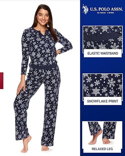 Miniatura 3 de U.S. Polo Assn. Conjunto de pijama de 2 piezas para mujer, pijamas de Navidad para mujer, pijamas de vacaciones para mujer, pijamas de Navidad para