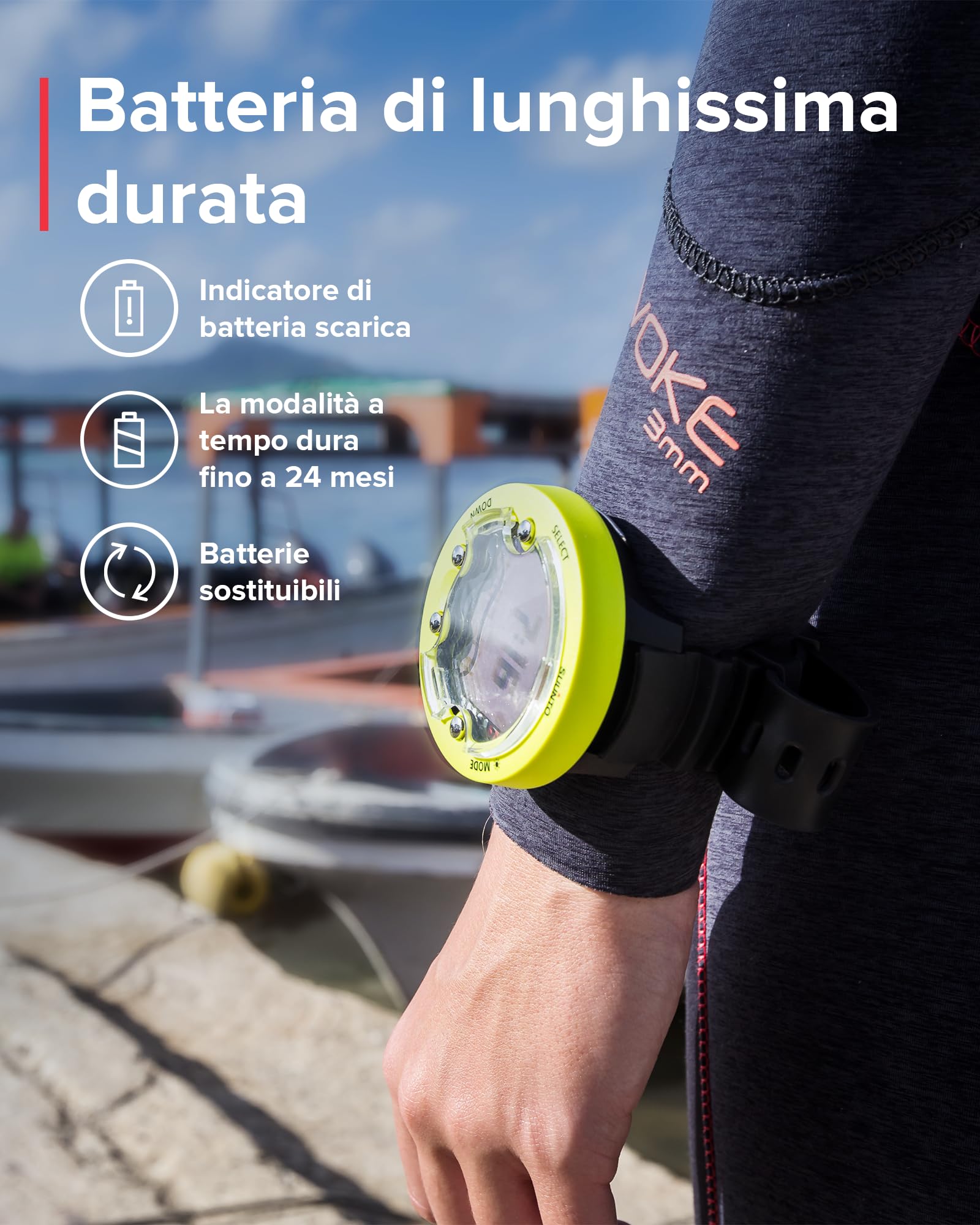 SUUNTO Dive Zoop Novo Orologio Subacqueo Digitale con Ampio Display Retroilluminato, Impermeabile 80 M, Computer Subacquei con Funzioni di Allarme, Meteo, 1,5 Anni di Durata in modalità Scuba