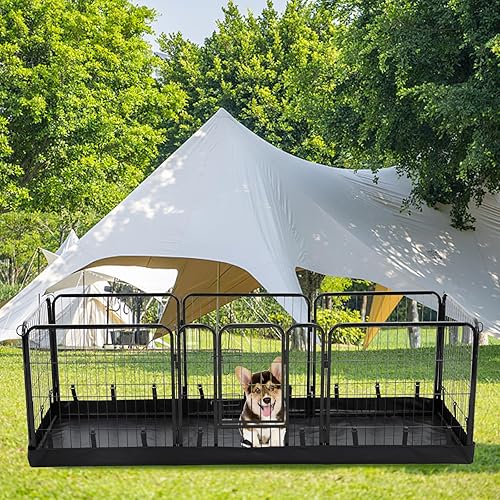 Miniatura 9 de PJYuCien Parte inferior rectangular para corralito para perros, se adapta a 8 paneles, 24 pulgadas de ancho, tamaño de 24 x 72 pulgadas, tela Oxford