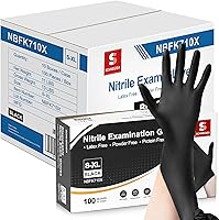Vista 9 de Schneider Guantes de examen de nitrilo, color negro, 4 mil, guantes desechables sin látex, sin polvo, aptos para alimentos