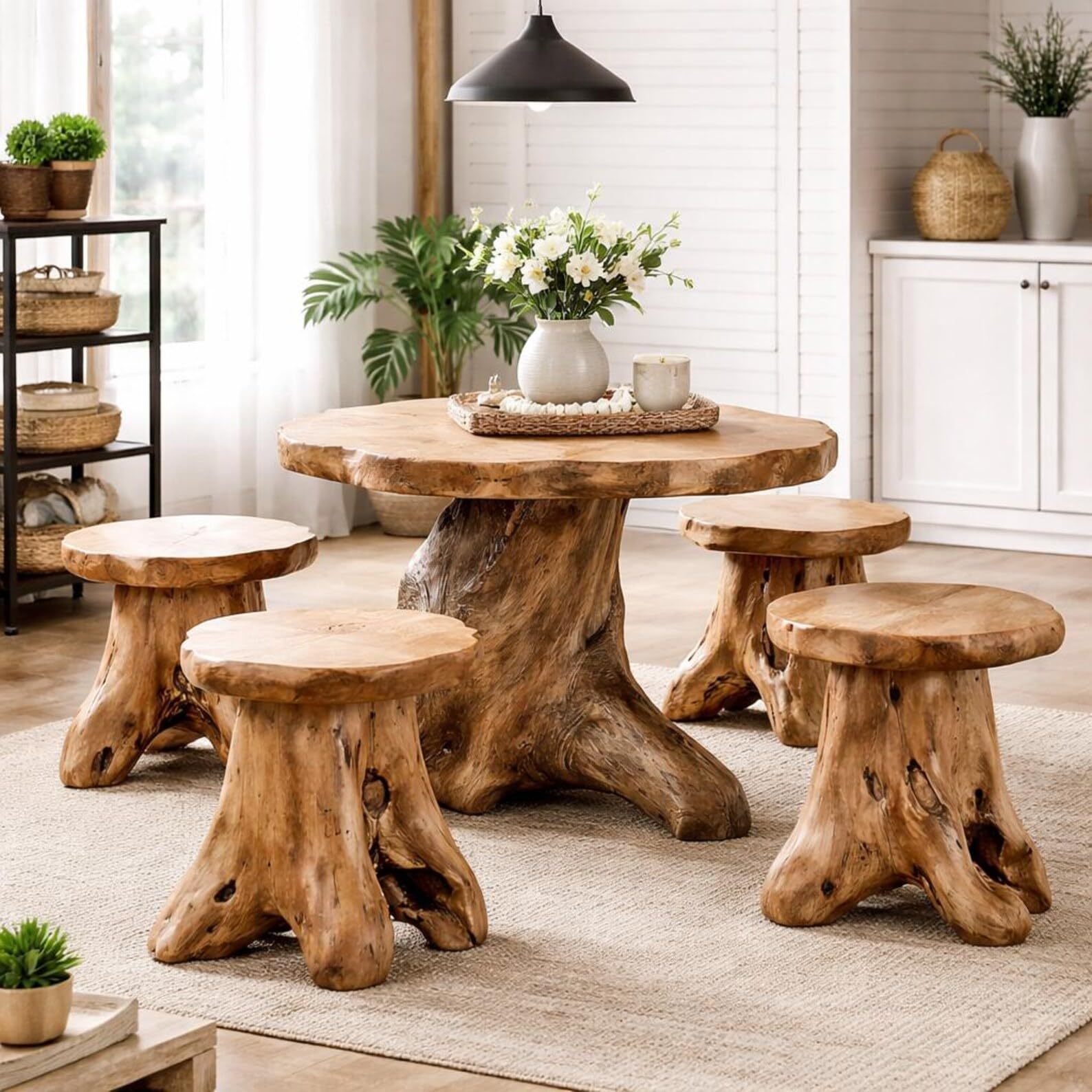 WELLAND Bambus Brot Schneide Holz KOMPAKT faltbar Schnitte Dick oder dünn Schneiden, Hartholz, natürlicher Farbton, Mushroom Stool