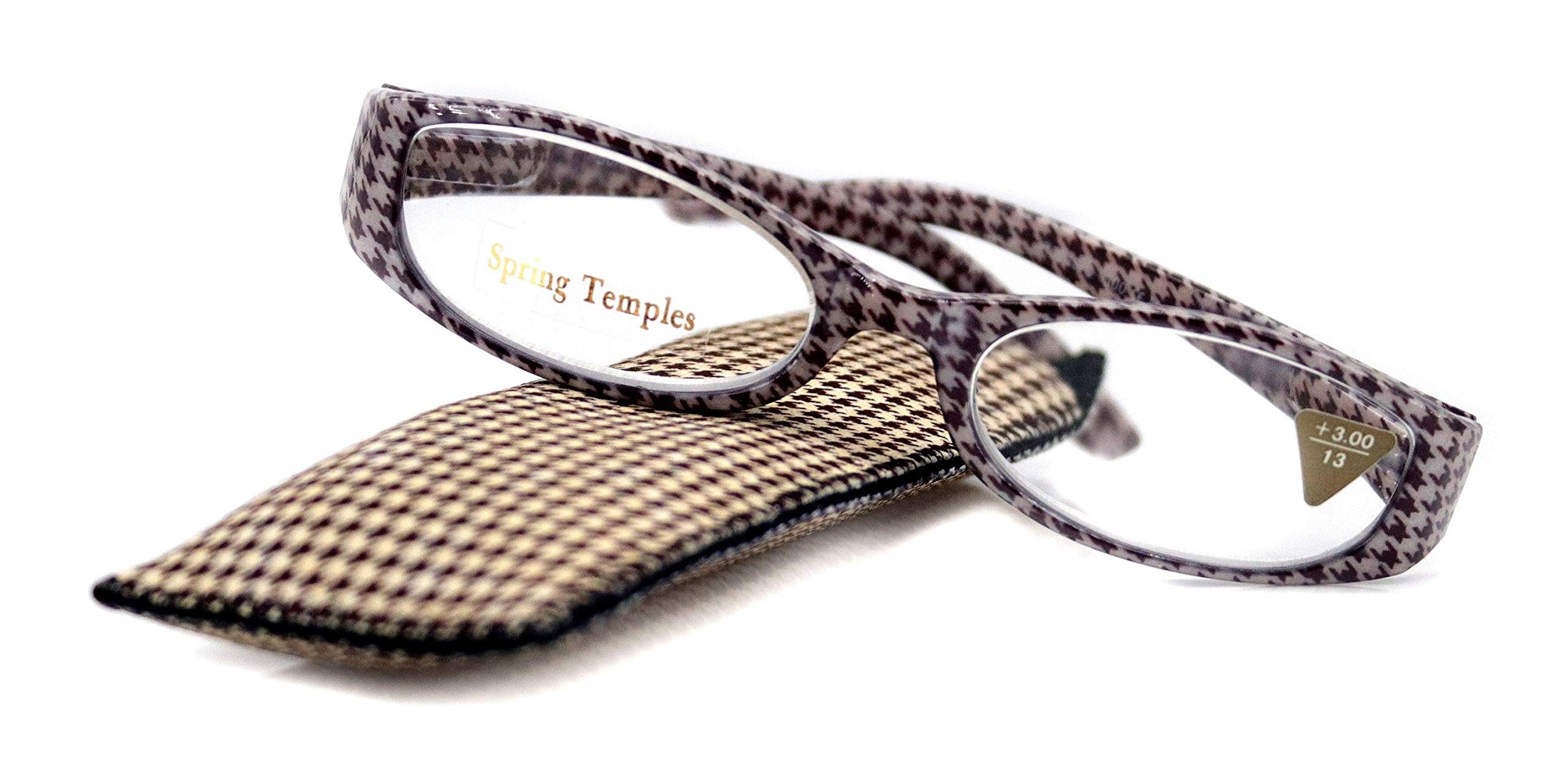 The Scottish, Premium Reading Glasses, Fashion Reader Glass Brown Hound Tooth +1.25 +1.50 +1.75 +2 +2.25 +2.50 +2.75 +3. NY Fifth Avenue