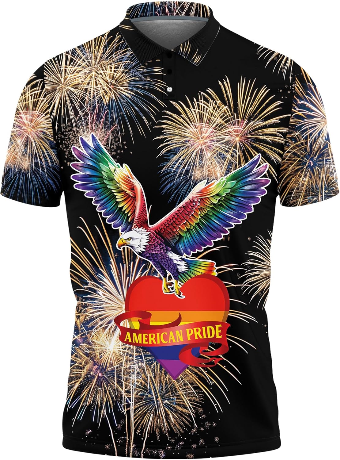 Gay Pride Golf Shirt Men Funny Golf Polos for Men Dry Fit- Rainbow Golf Polo Shirts Hawaiian Polo Golf Outfits (MP_PL_26)