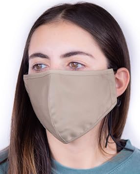 ComfyMax 3 Layer Fabric Facemask Water Repellent, Washable & Breathable Face Mask Khaki1