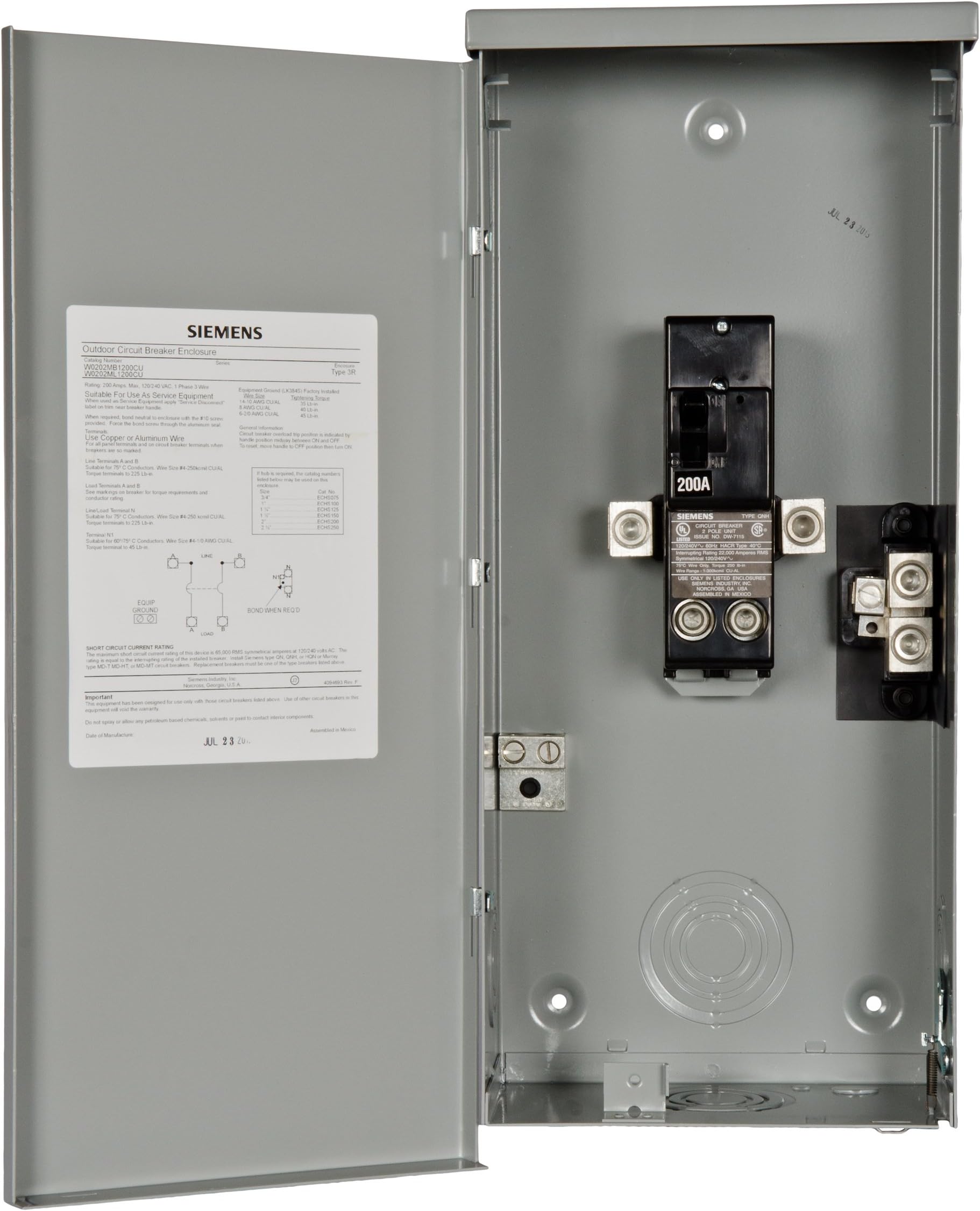 Siemens W0202MB1200CU 200 Amp Outdoor Circuit Breaker Enclosure