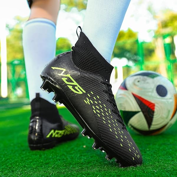 Men's Cleats Football Boots Soccer Shoes High Top Training Football Shoes for Professional Sport Outdoor Sneaker - 2