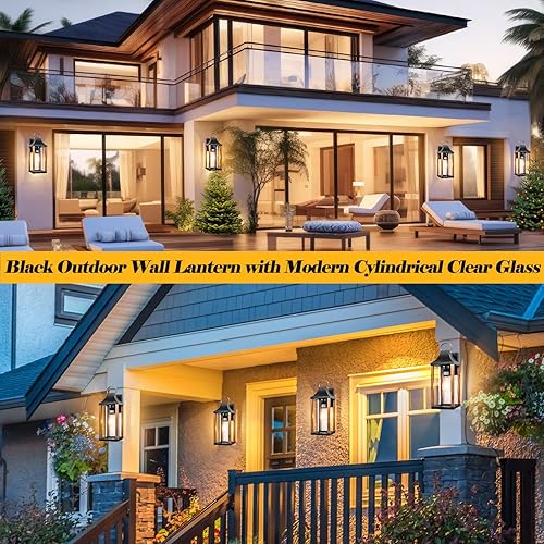 Miniatura 2 de Roravilila Lámpara de pared grande para exteriores de 17 pulgadas para casa, lámpara de granja con vidrio transparente cilíndrico, aplique de pared