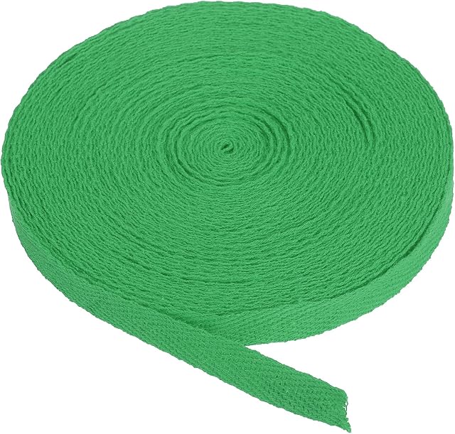 PATIKIL Cotton Twill Tape 10mm(3/8") 10 Yards 100% Cotton Ribbon Bias Binding Tape Herringbone Webbing Trim for Sewing Gift Wrapping Craft DIY Grass Green