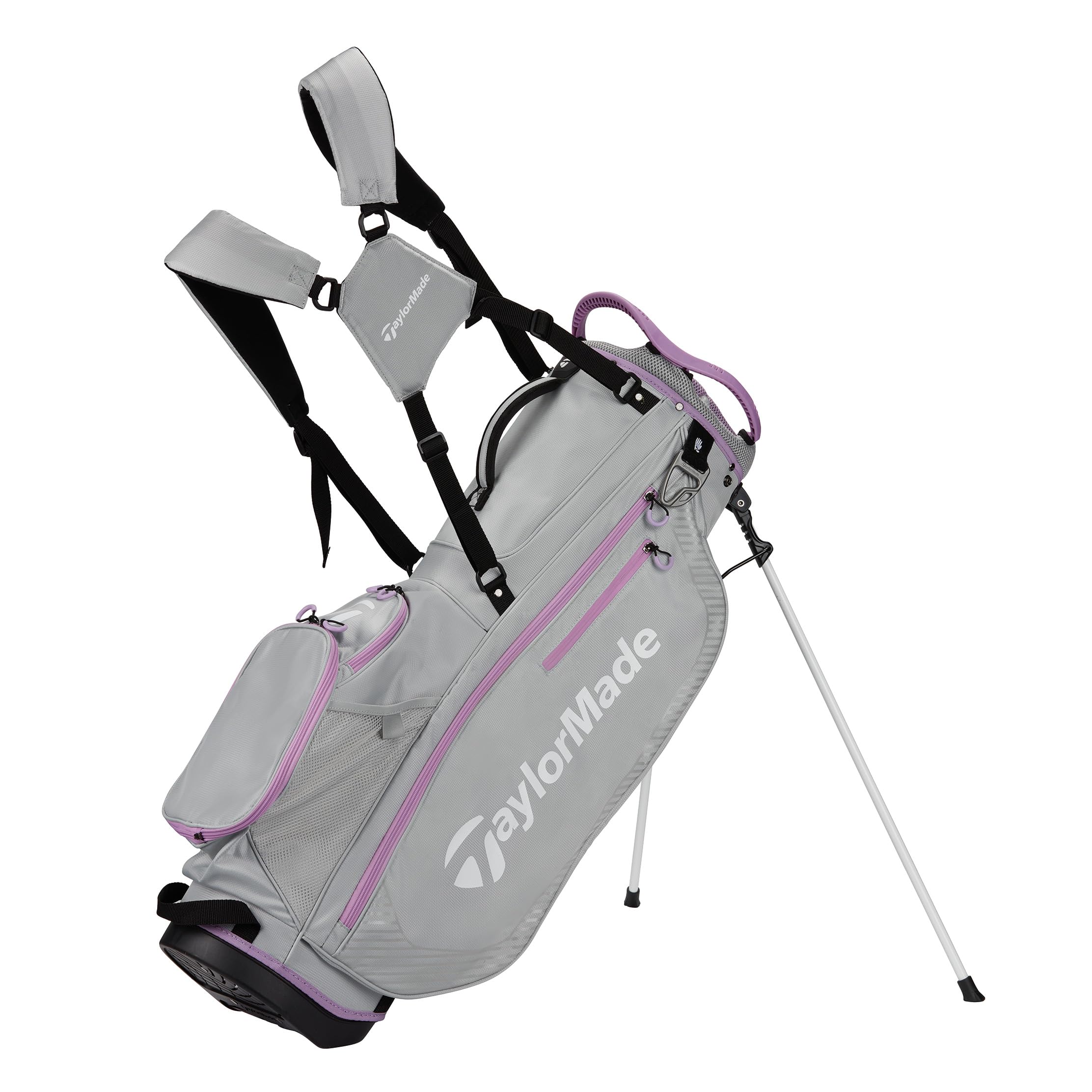 TaylorMade - yu.m TaylorMade Pro Gray Purple Stand Golf Bag, Stand Bags
