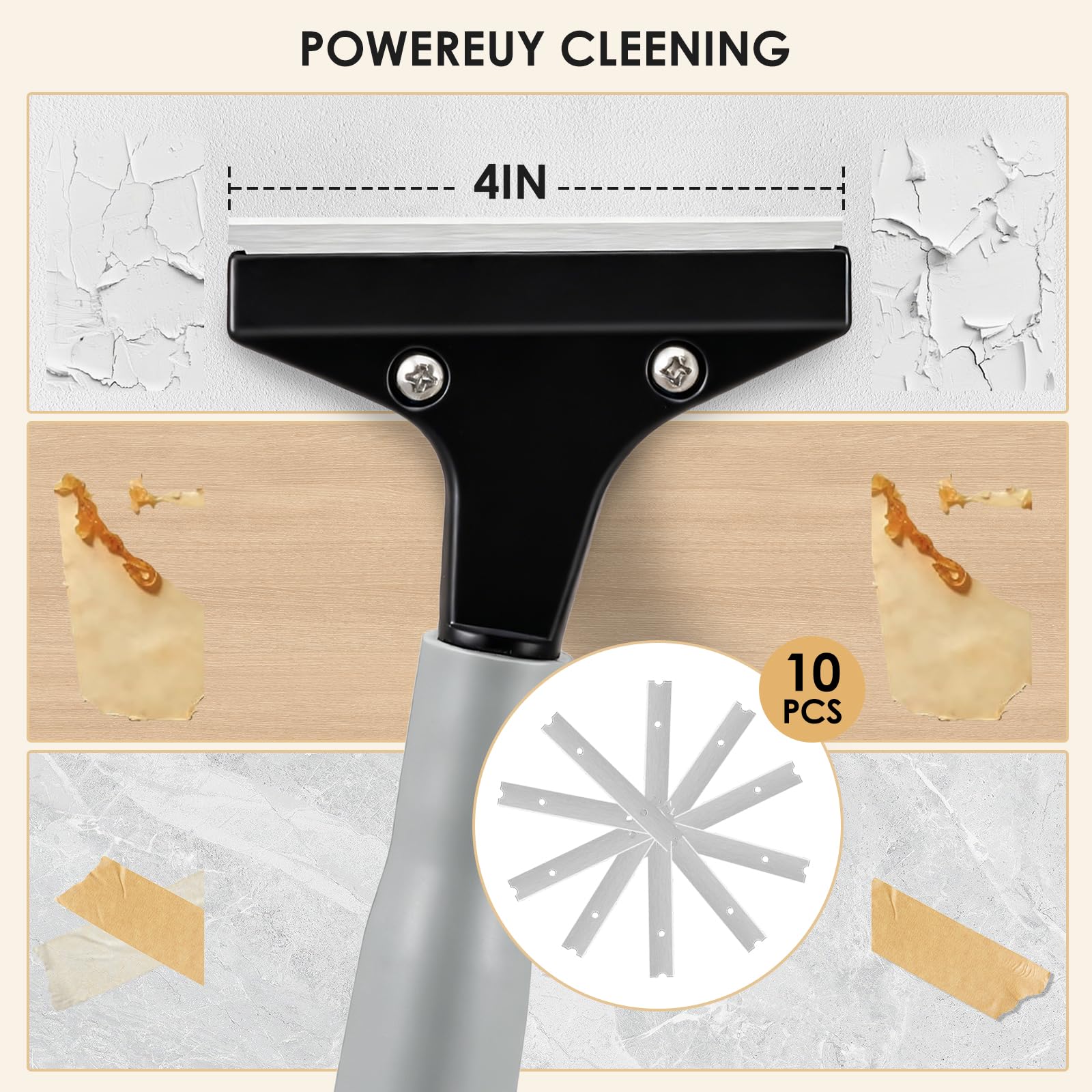 All Metal Razor Scraper Snapklik.com : Heavy-Duty Floor Scraper, 4-Inch Razor Blade Scraper ...