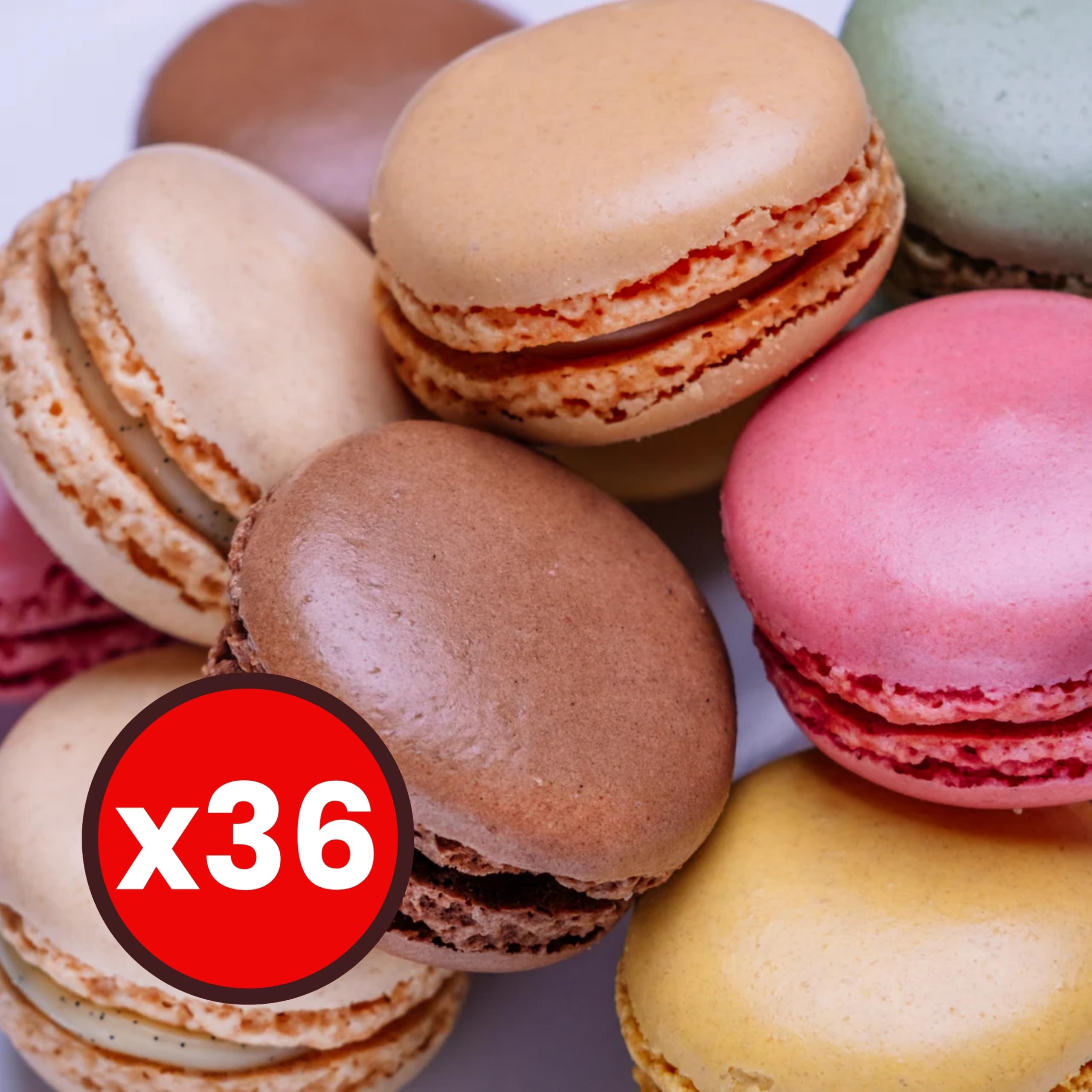 Macarons Surtidos Franceses 468 g (36 Unidades) – Selección Gourmet de Sabores Variados, Postre Premium para Regalo o Eventos (Sin Gluten) Distribuido por Laborawi