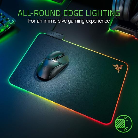 Razer Firefly V2 - Game mouse pad (gaming mouse pad with microstructured surface, cable mount and RGB lighting) Black