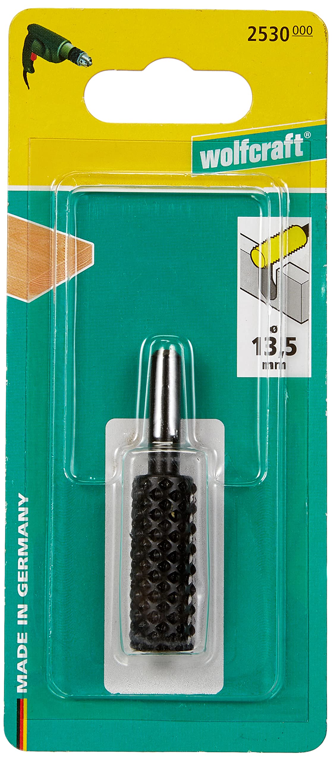 Wolfcraft raspa per legno cilindrica 13,5 mm codolo tondo