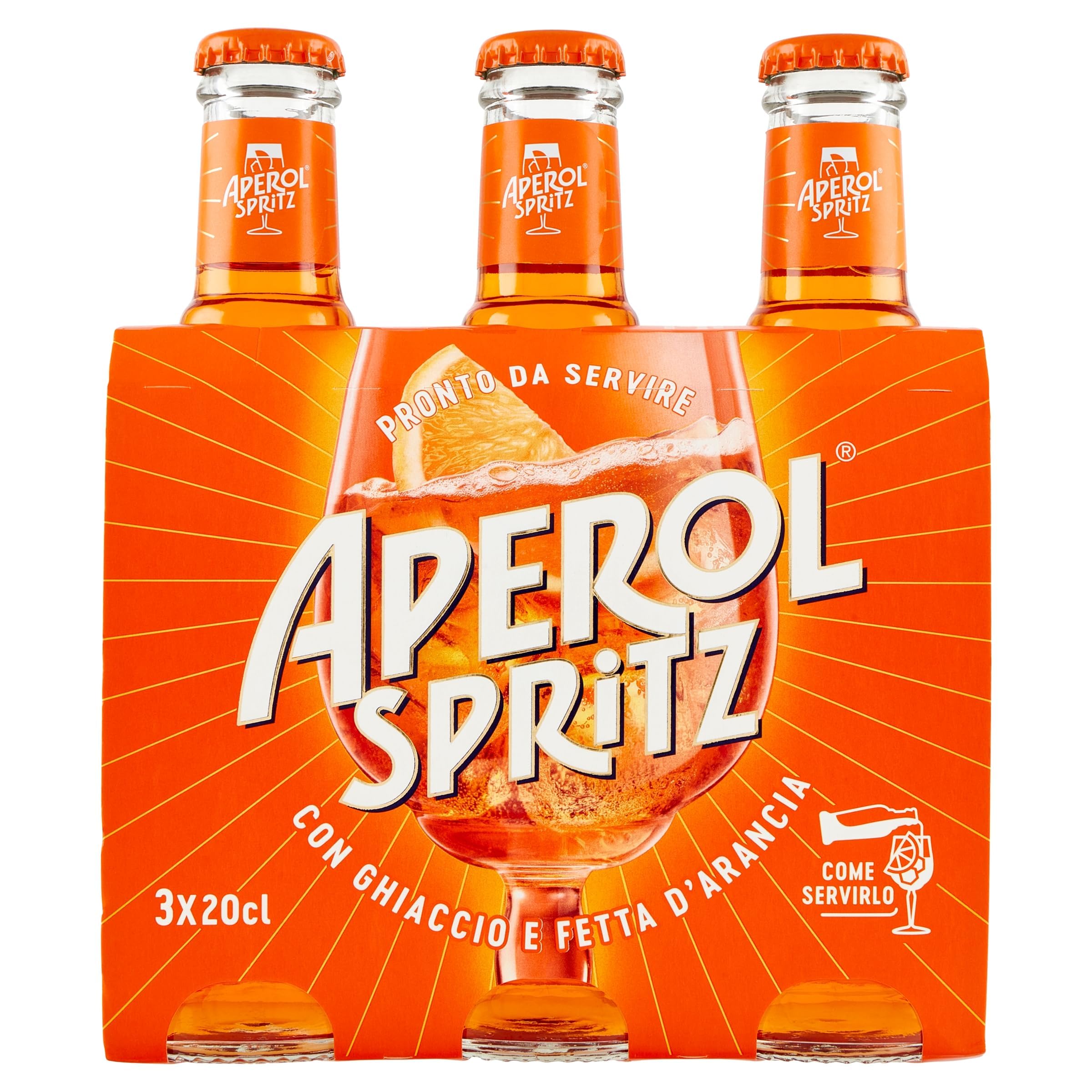 Aperol Spritz Cocktail Pronto da Bere, 9% Vol., 20cl, Confezione da 24 Bottiglie
