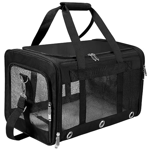SWUVVI Soft Sided Cat/Dog Carrier, Black M