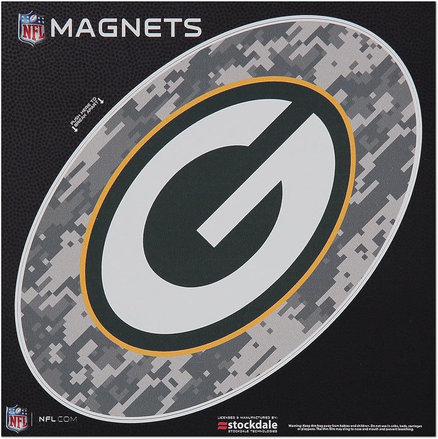 Stockdale Green Bay Packers 6" x 6" Digi Camo Oval Car