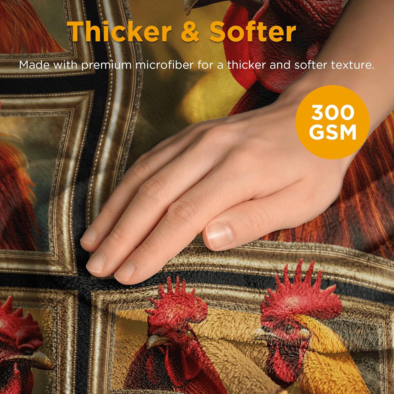 Chicken Blanket, Chicken Gifts for Women Men, Cozy Fuzzy Soft Throw Blanket for Couch Bed Sofa Travel, Lightweight Plush Flannel Fleece Blankets and Throws Size 50" x 60" - Image 5