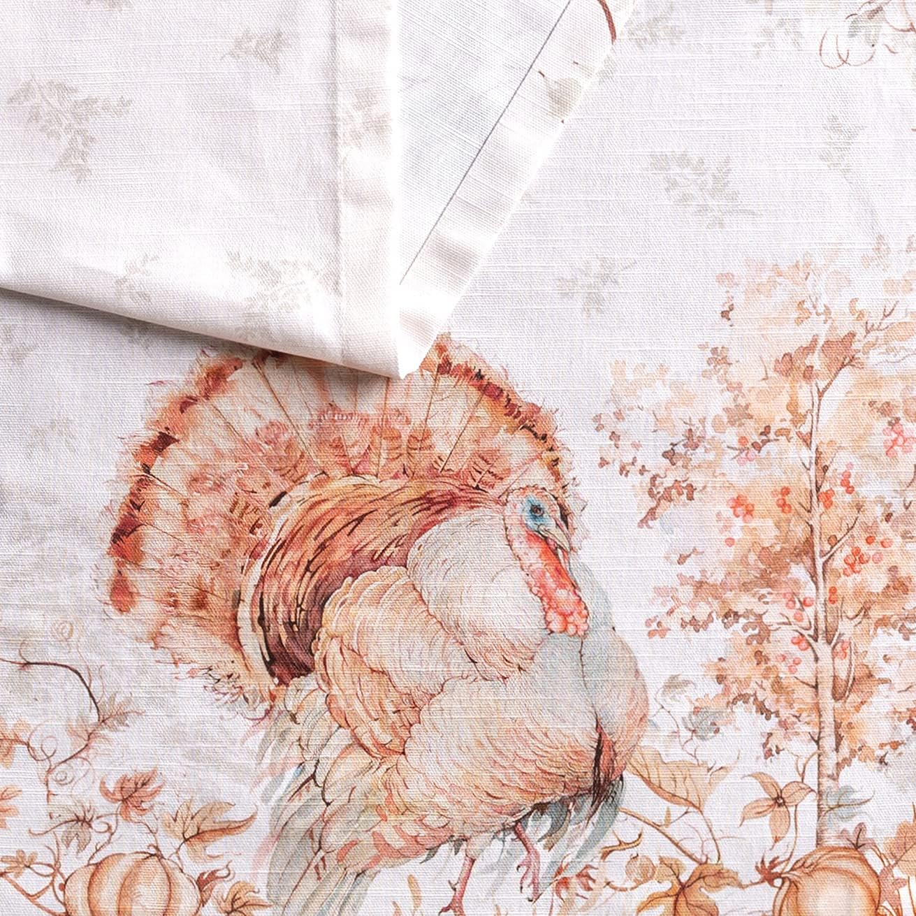Maison d' Hermine Table runner 100% Cotton Single Layer Table Runners 230 CM long for Christmas Decorations Home Kitchen Dining Party Wedding Bridal Shower (Giving Thanks - Image 4