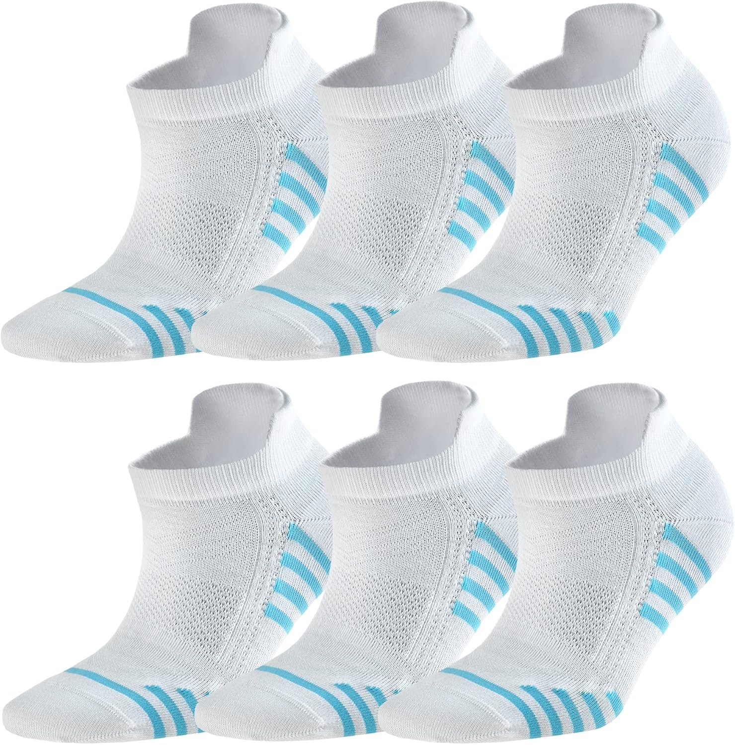 Women's Rayon Made From BAMBOO Thin Ankle Socks 6 Pairs Striped Breathable Absorbent Low Cut Athletic 7-10 Size