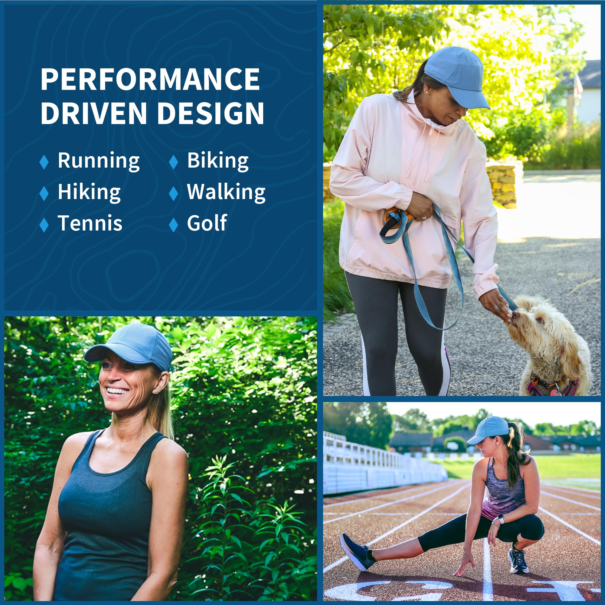 TrailHeads Sombreros de correr con protección UV para mujer, UPF 50+, sombreros de verano para mujer, gorra de béisbol, tenis, golf, gimnasio, entrenamiento