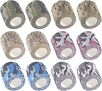 Vista 50 de IndigoCase Paquete de 6 vendajes autoadhesivos de 2 pulgadas, paquete variado de vendajes de color negro, cinta de agarre elástica, envolturas