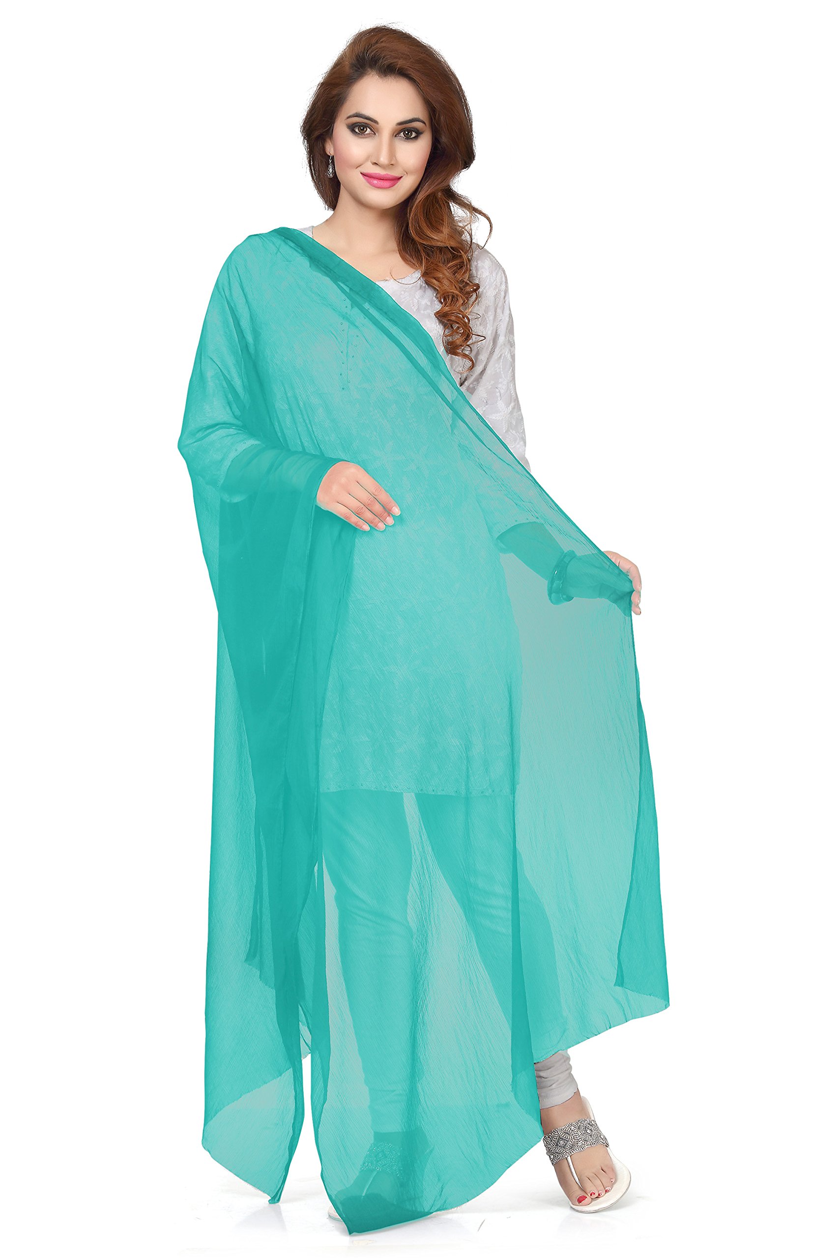 lalariya the fashion Women's Pure Soft 100% Chiffon Plain Casual Dupatta - 2.5mtr | Lightweight for Everyday Styling | Perfect for Festivals, Parties, Traditional & Contemporary Outfits (Sea Green)-picture-28