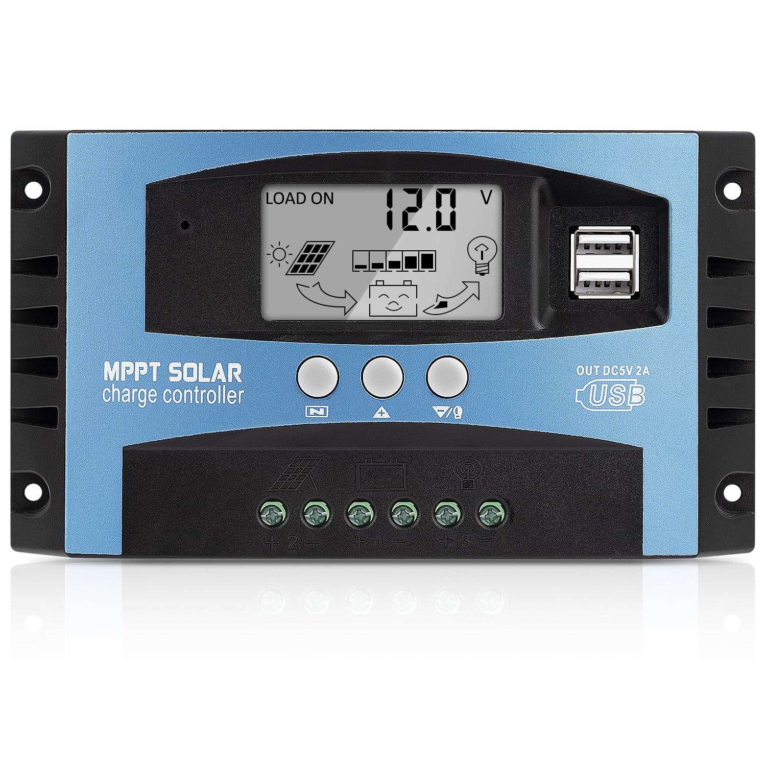 Controlador de carga solar MPPT 100A regulador fotovoltaico para kit de panel solar de batería