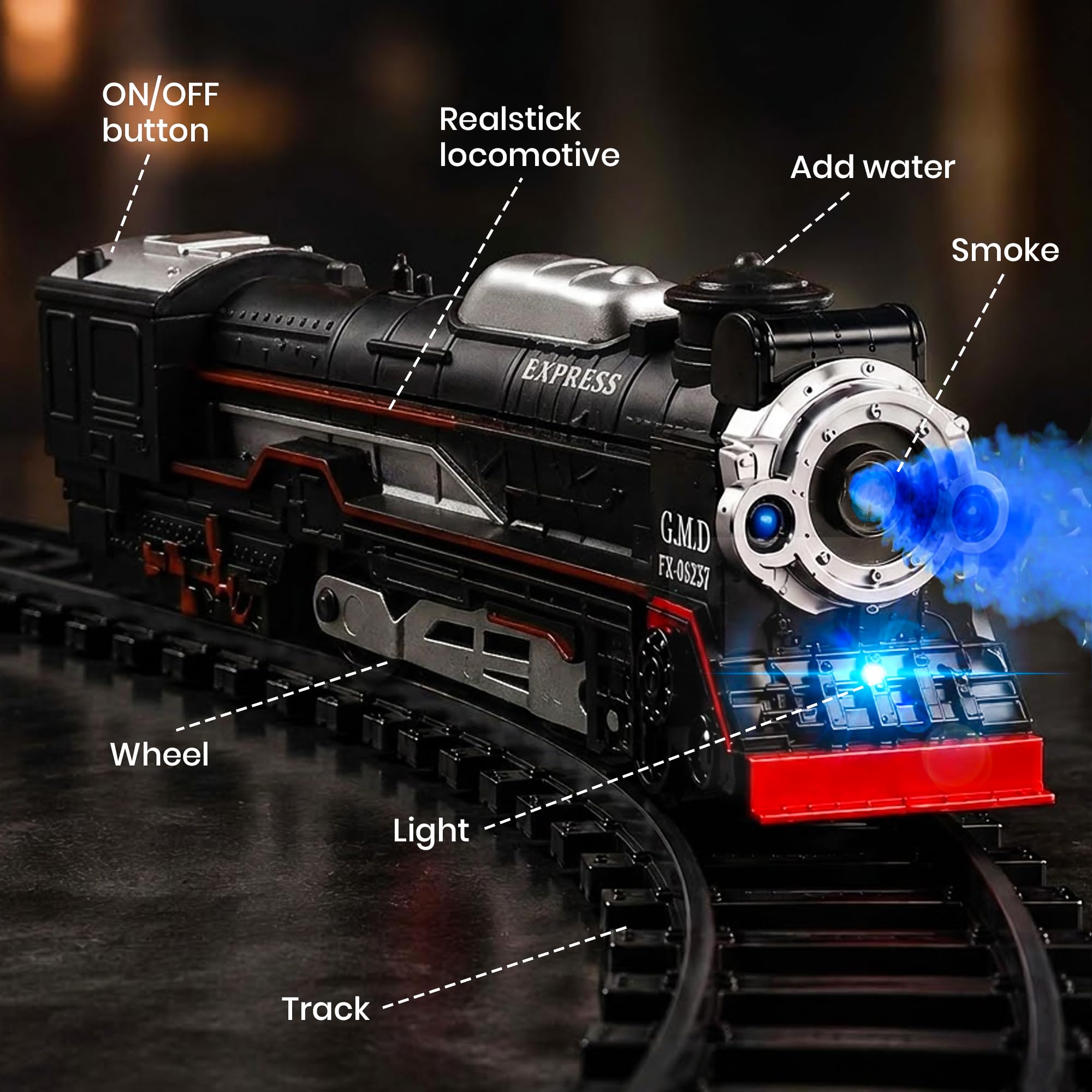 NHR Rechargeable Train Set - Kids Electric Steam Train -3 NHR Rechargeable Train Set - Kids Electric Steam Train -3