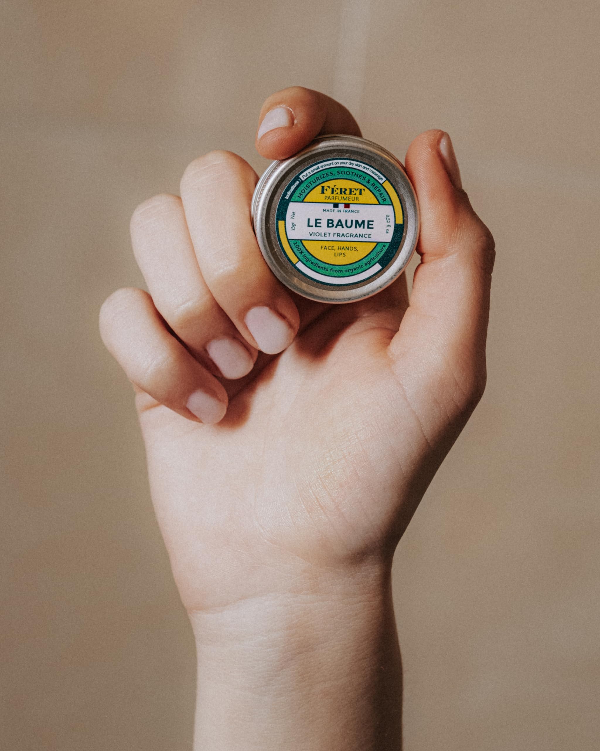 Feret Le Baume Multi-Purpose Balm – Violette – Natural Lip Balm with Shea Butter & Honey – Hydrating Moisturizer for Dry Skin, Lips & Cuticles – Made in France – 15ml / .6oz