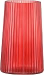 Ribbed Pink Glass Vase - 8 Inch Modern Ribbed Vase for Flowers, Living Room, Bathroom, Dining Table, Office, Wedding, Centerpieces
