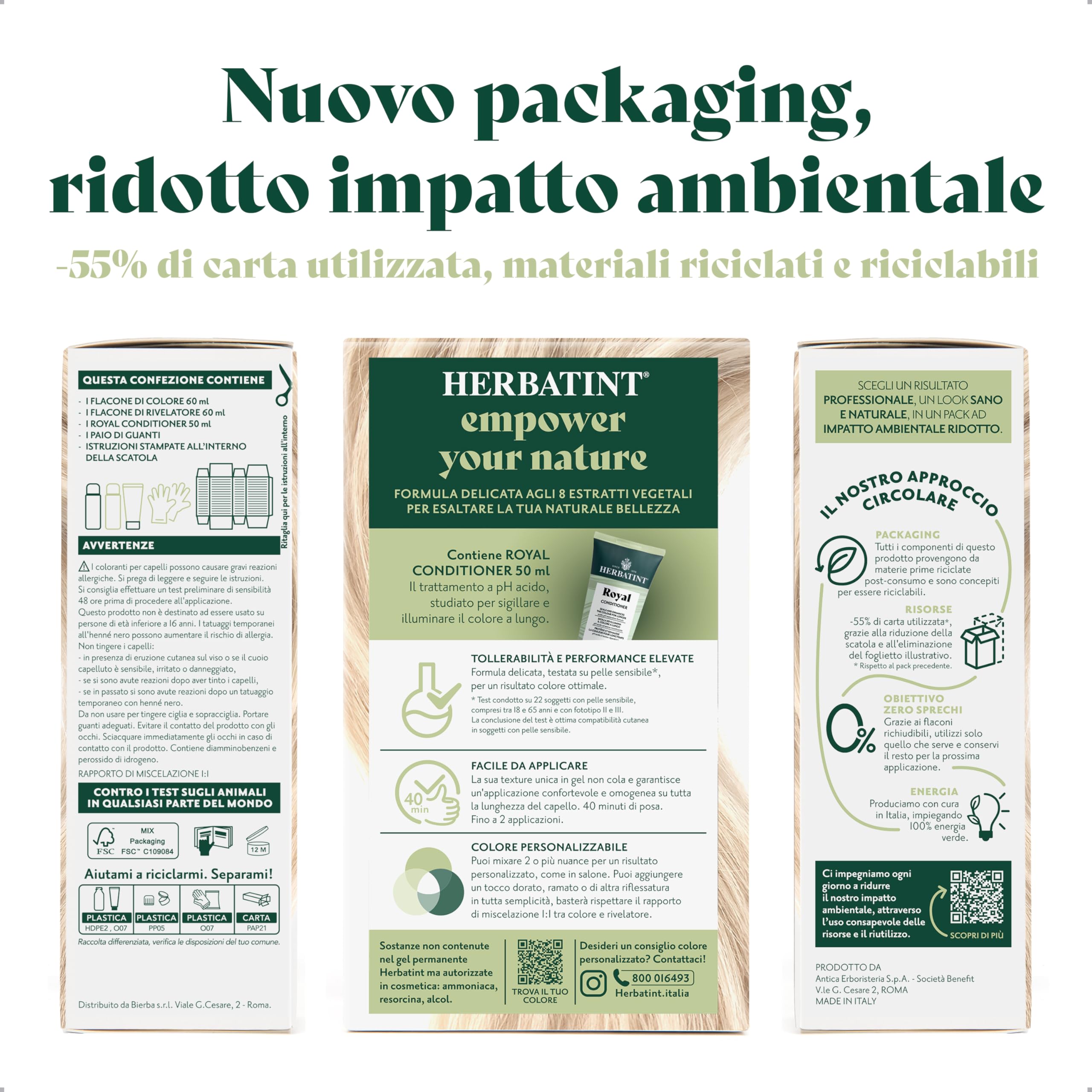 Herbatint Trwały żel do farbowania włosów 10N Platyna Blond - 170 ml | bez amoniaku, 100% białe włosy | dla wrażliwej skóry, z 8 naturalnymi ekstraktami organicznymi