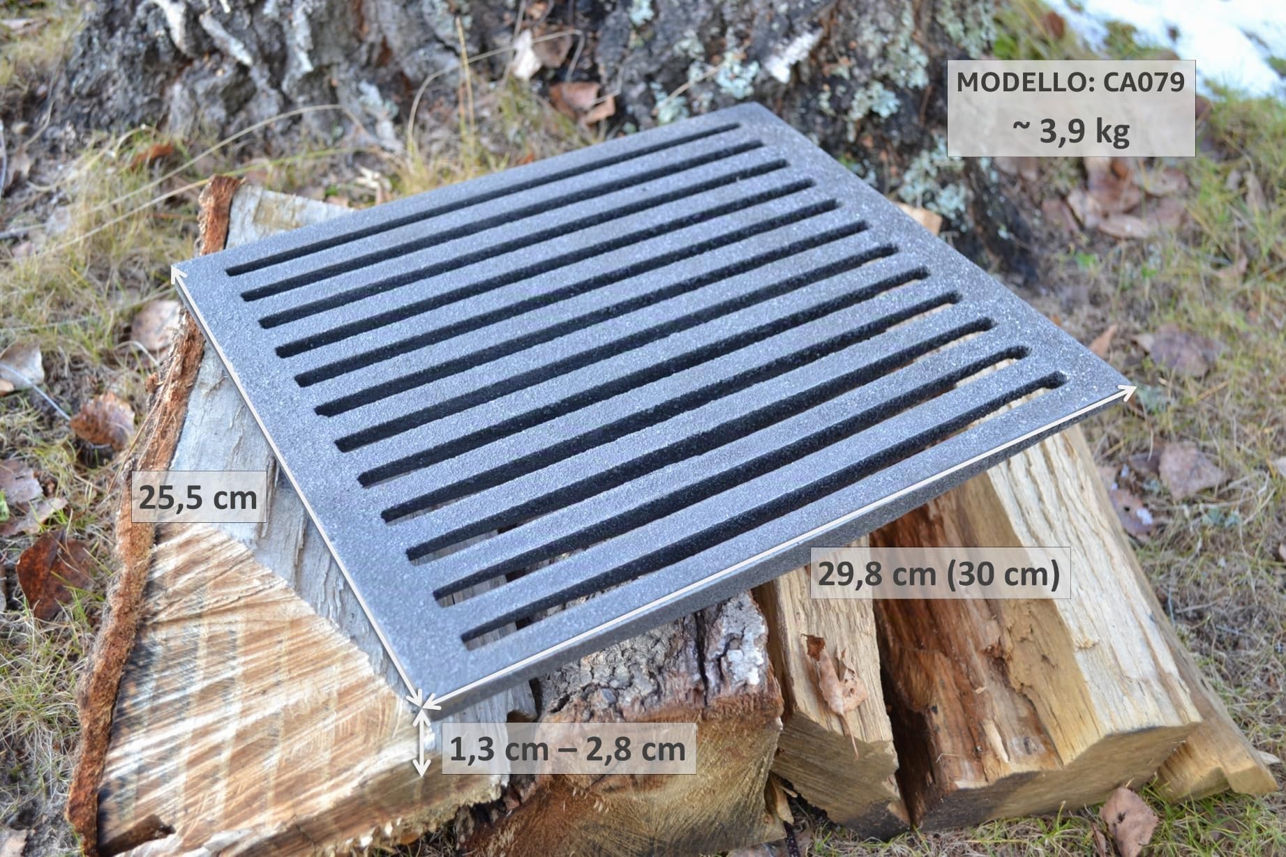 SEZAM Griglia in ghisa, 30 x 25,5 cm, per forno e cenere, diversi diametri, adatta per camino, stufa, griglia per stufa, griglia per stufa, griglia per stufa, griglia