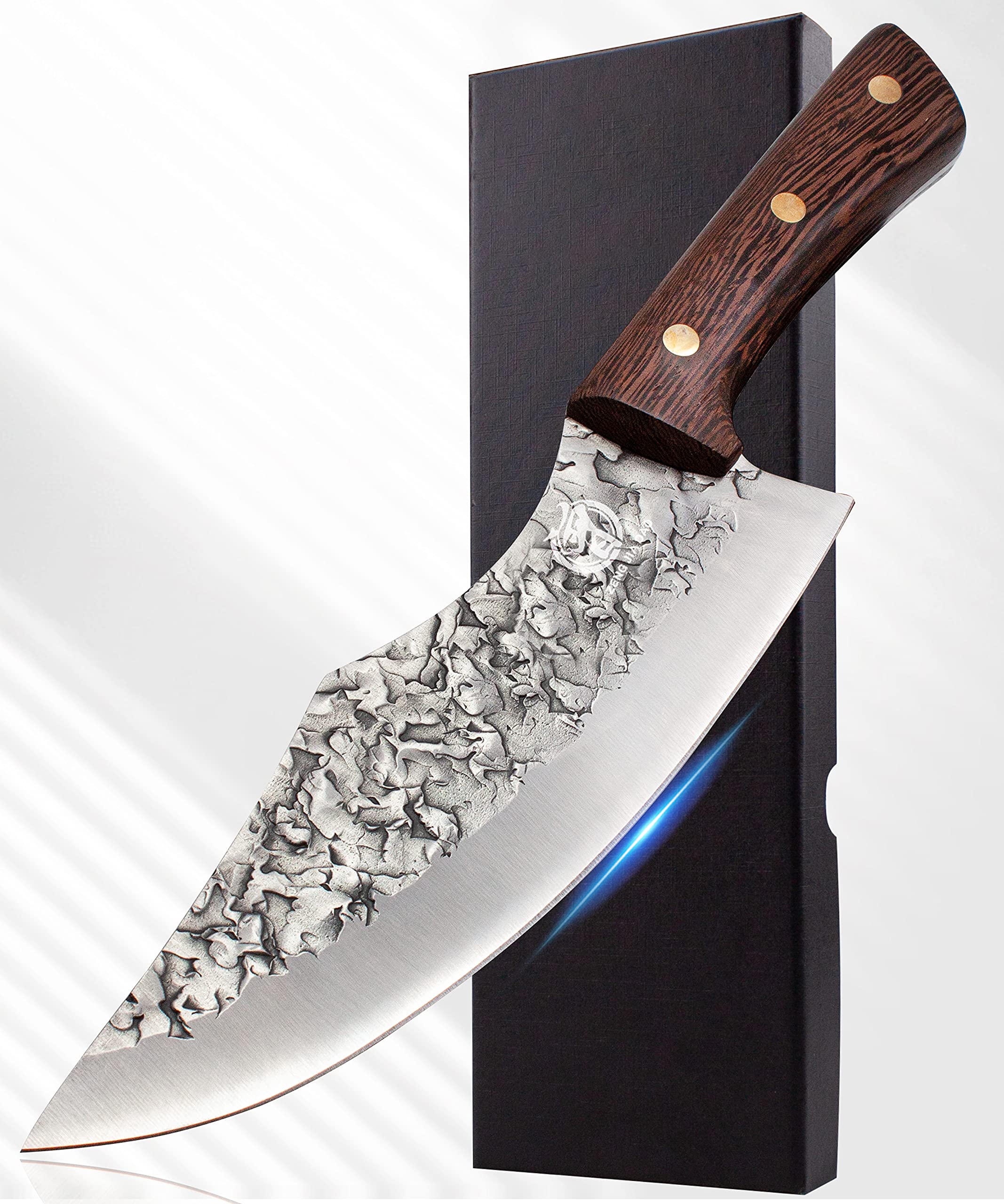 ZENG JIA DAO Meat Cleaver Knife - 8''er Boning Knife - Forged High Carbon Steel - Japanese Chef Knife for Kitchen, Camping, BBQ, fishing filet