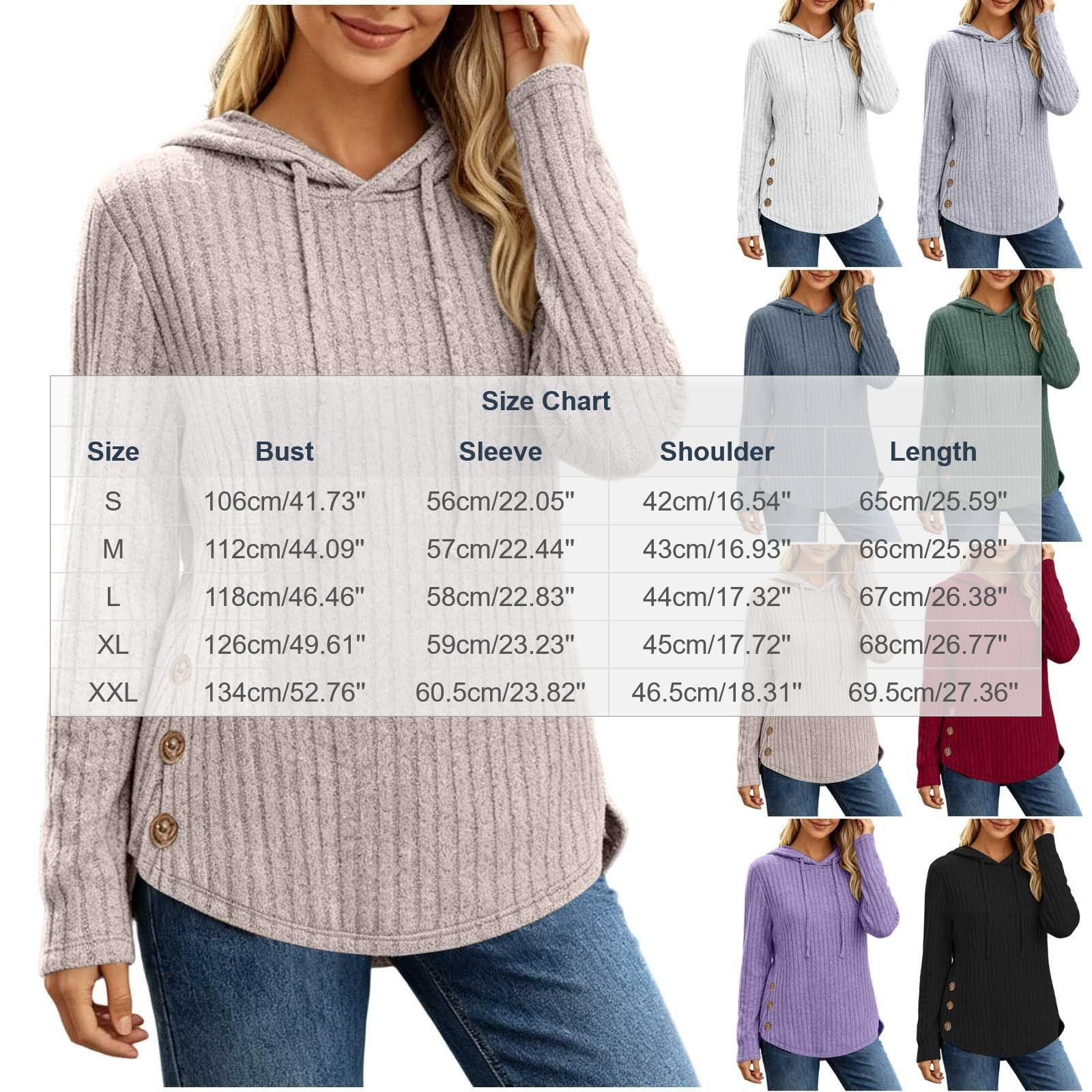 Hoodie Damen Strickpullover Oversize Pullover Rippstrick Kapuzenpullover Lässige Winterpullover Elegante Hoodies Warme Sweatshirt Atmungsaktiv Strick Pulli mit Knöpfen Arc-Saum Einfarbig Hoody
