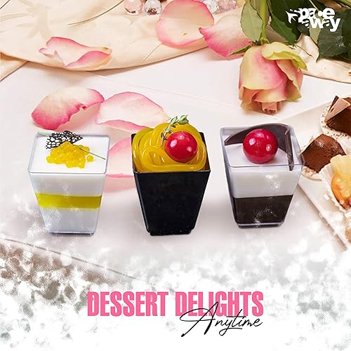 Miniatura 6 de Paquete de 50 tazas cuadradas para parfait con tapas, cuencos transparentes de postre de 5 onzas para fiestas y eventos, incluye 50 cucharas
