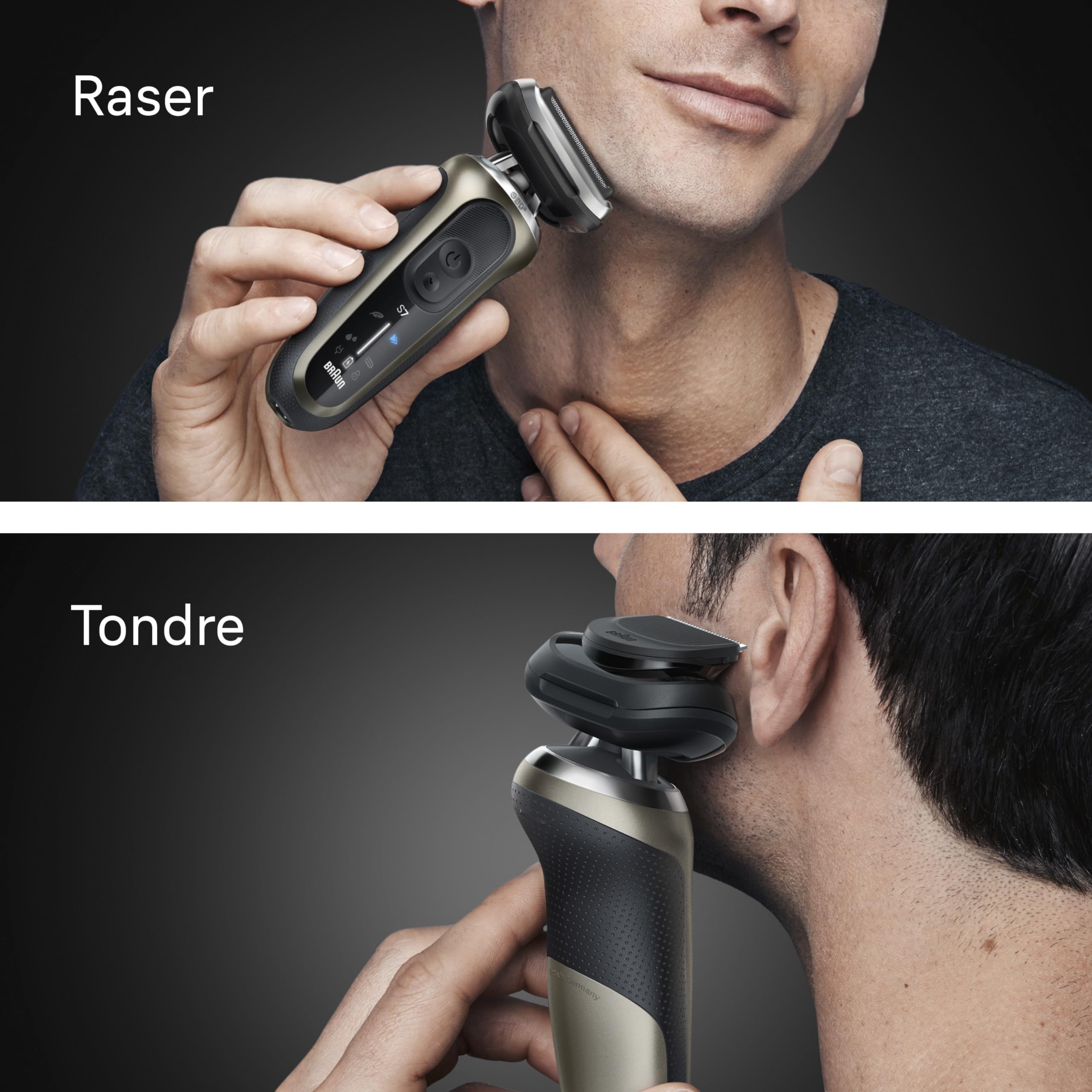 Braun Rasoir Electrique Homme Series 7 72-C7200CC Or | Etanche, 3 Modes de Rasage, Lames Flexibles, sans Fil, Etui de Voyage, Station Nettoyante, Accessoire Tondeuse de Précision