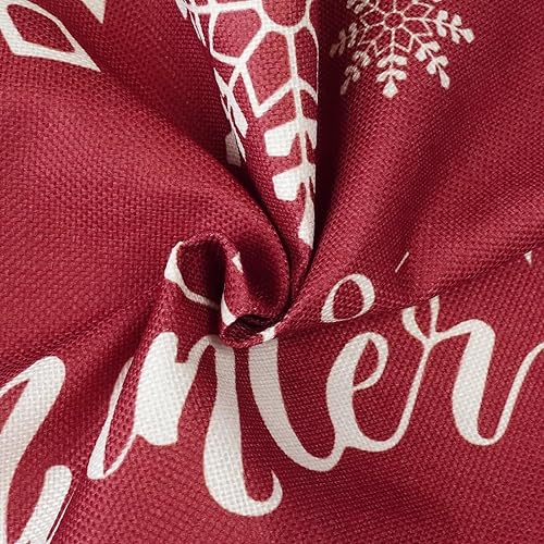 Miniatura 7 de ONWAY Juego de 2 fundas de almohada navideñas de 12 x 20 pulgadas, color rojo de granja con texto en inglés "Merry Christmas", fundas de cojín Xmax