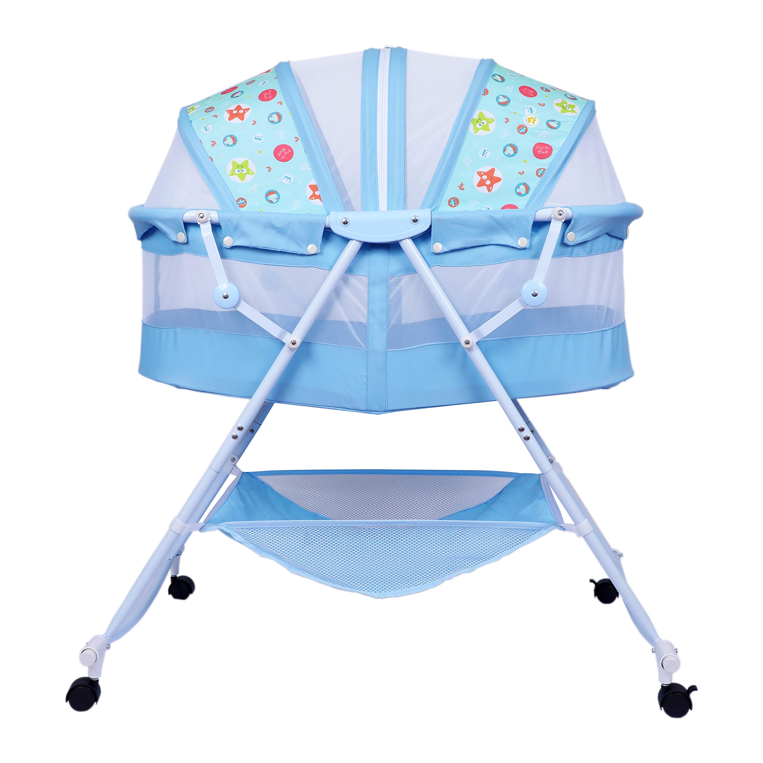 1st Step Bassinet Cum Rocker with Mosquito net (Blue)-image-41
