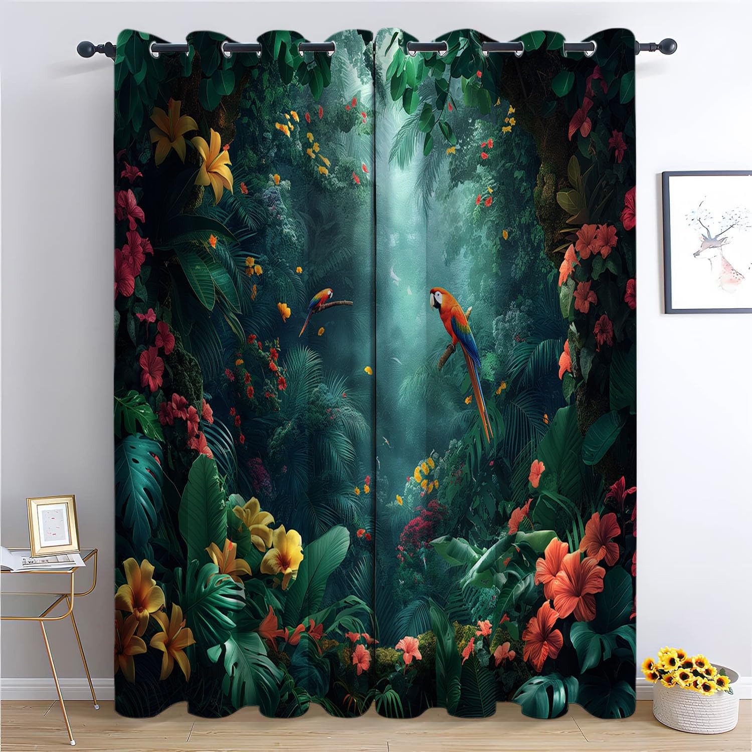 Game Controller Lightning Blackout Curtains for Living Room Coloured Eyelet Curtains, Blackout Curtains for Bedroom, Thermal Insulated Kids Blackout Curtains, 183(W) X 214(H) cm