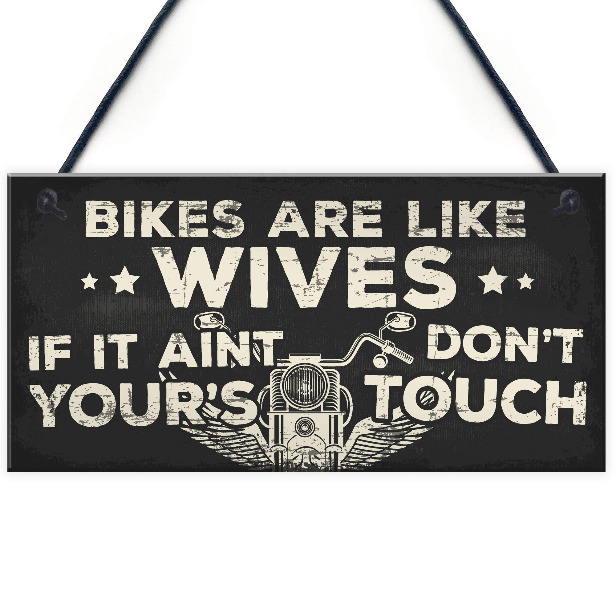 Red Ocean Motorbike Biker Cycle Hanging Plaque Man Cave Garage Workshop Plaque Sign Gift For Dad Grandad Gift