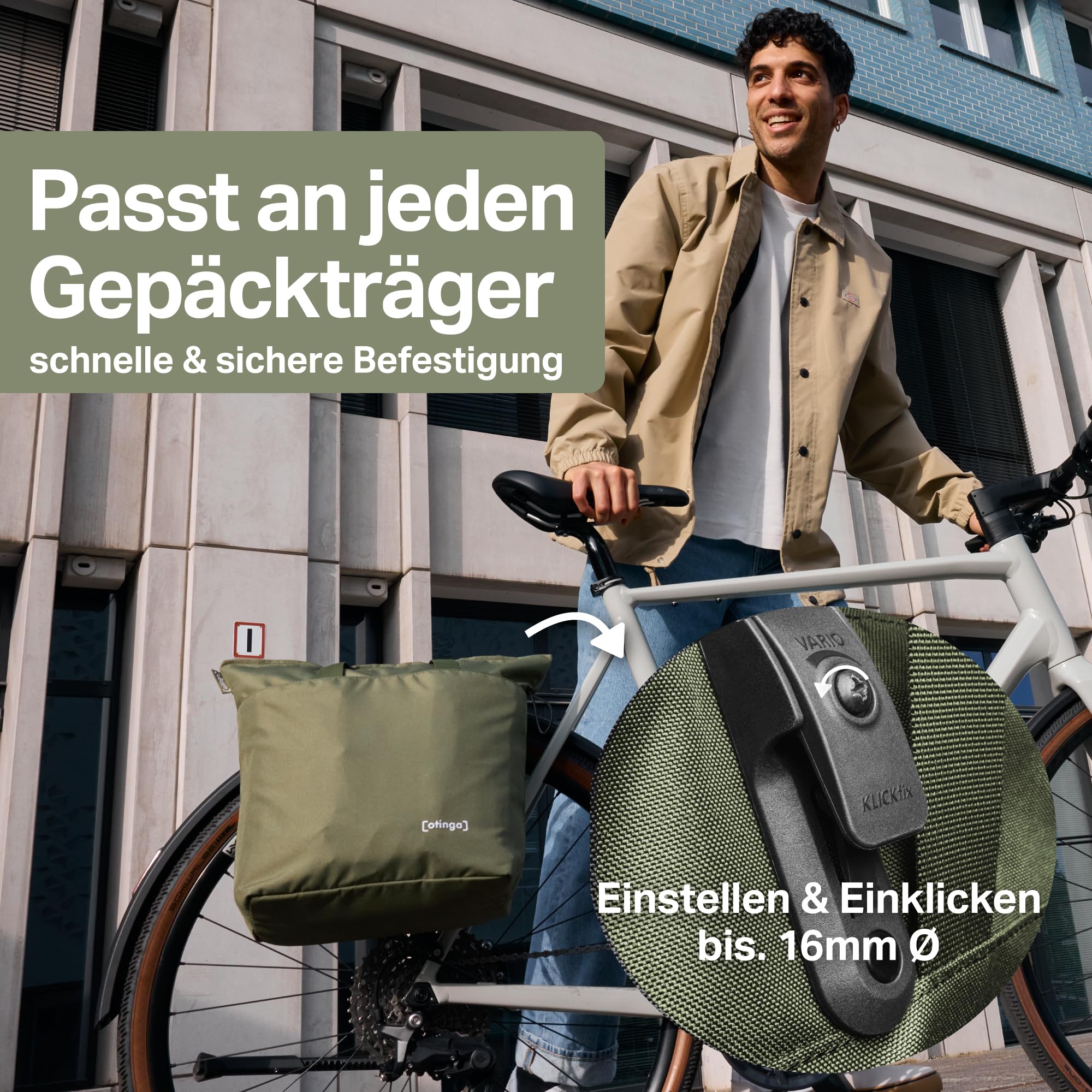 fahrradtaschen zum einklicken otinga® Shopper Fahrradtasche faltbar [14L Volumen] ideal als Zusatztasche Verstauen I Einkaufstasche Fahrrad für jeden Gepäckträger I Extra curtis fahrrad 28 zoll Cycling Essentials Farbe:CANARY