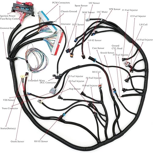 Miniatura 4 de LS Arnés de cableado Drive por Cable 5.3, ls Arnés de cableado independiente 4L60E DBC, para 1997-2006 LS1 4.8L 5.3L 6.0L, EV1 - Enchufe de jeringa