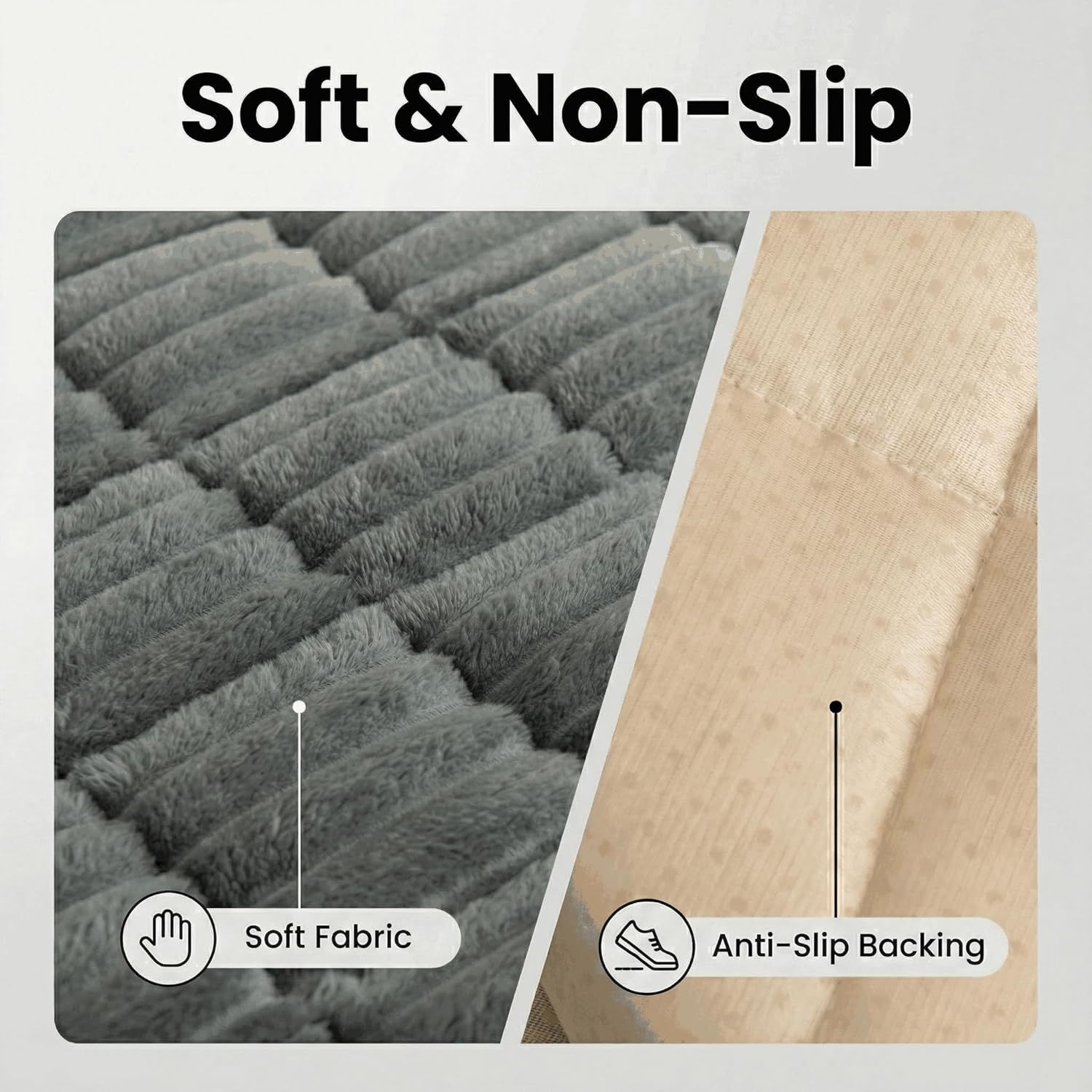 Non-Slip Sectional Couch Covers, Washable Pet Friendly Furniture Protector for Dogs Cats, Soft Thick Slipcover for L-Shaped Sofa (Sold by Piece, Not Set) (Dark Grey, 27.6"x59")