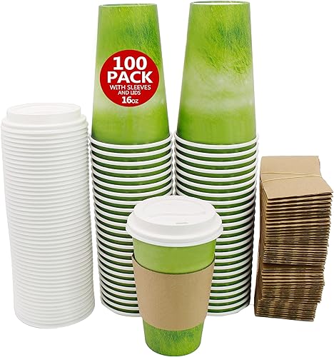 Yes!Fresh Vaso desechable de papel caliente, tazas calientes para café, líquido caliente, chocolate, jugo, adecuado para fiestas, picnic, viajes y
