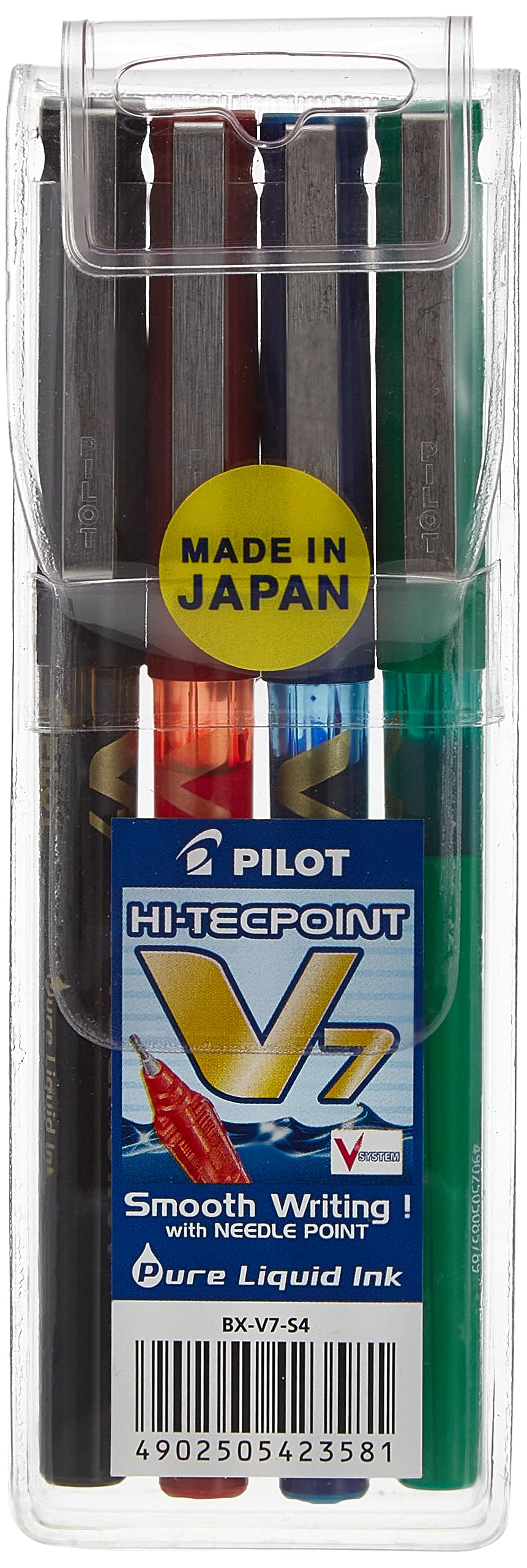 Pilot V7 Hi-Tecpoint Pen 4 Pieces Set, Multicolor
