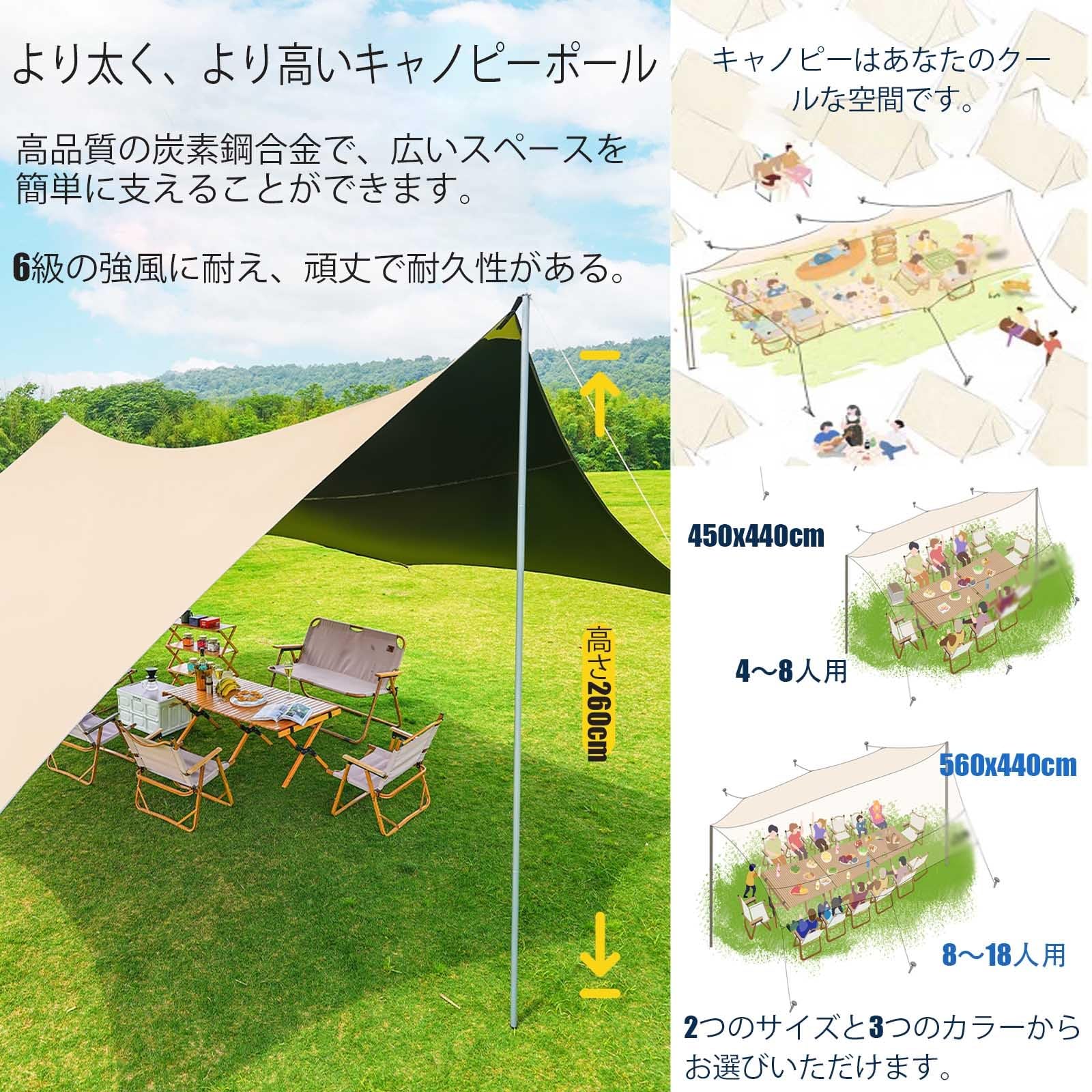 Amazon.co.jp: 560x440cm タープ 超大型 日除け シェード 八角形 8-18