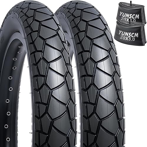YUNSCM 2 unidades de neumáticos E-Biket de 20 pulgadas de grasa de 20 x 3.0/76-406 y 20 pulgadas, válvula Schrader compatible con neumáticos y tubos