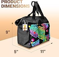 Vista 2 de LUCKY LADY DAUBER CO. Bolsas de bingo de neón con bolsillos, bolsa de 6 bolsillos con forro interior y dije de la suerte Sweet on Bingo, bolsas